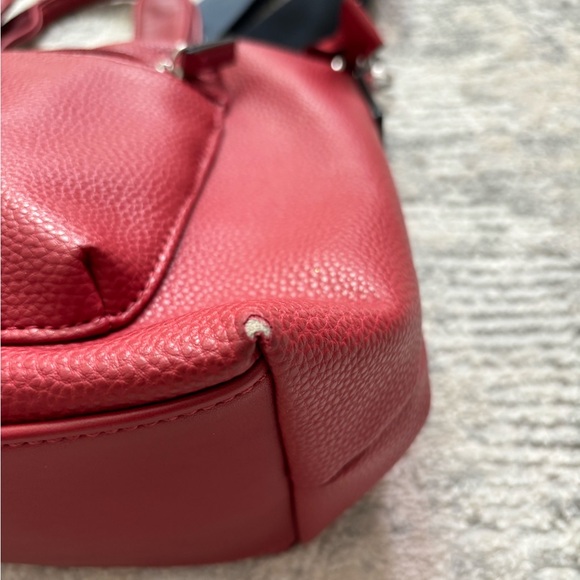 Nautica Red-Burgundy Cabin Fever Med Faux Leather Satchel Silver Tone Hardware - Picture 14 of 15